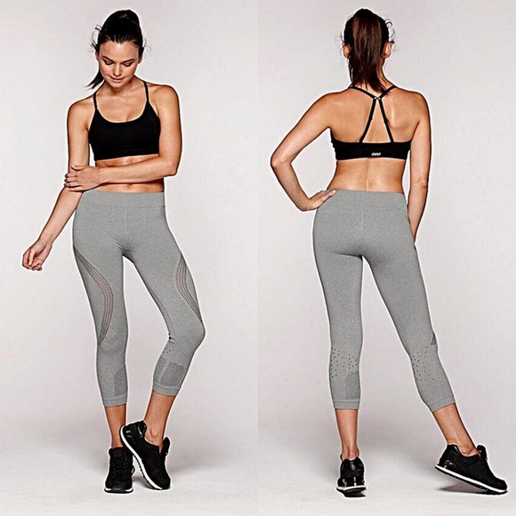 Lorna Jane Pants - Lorna Jane NEW LIMITED EDITION Rio Perforated Seamless 7/8 Tight in Grey Marl